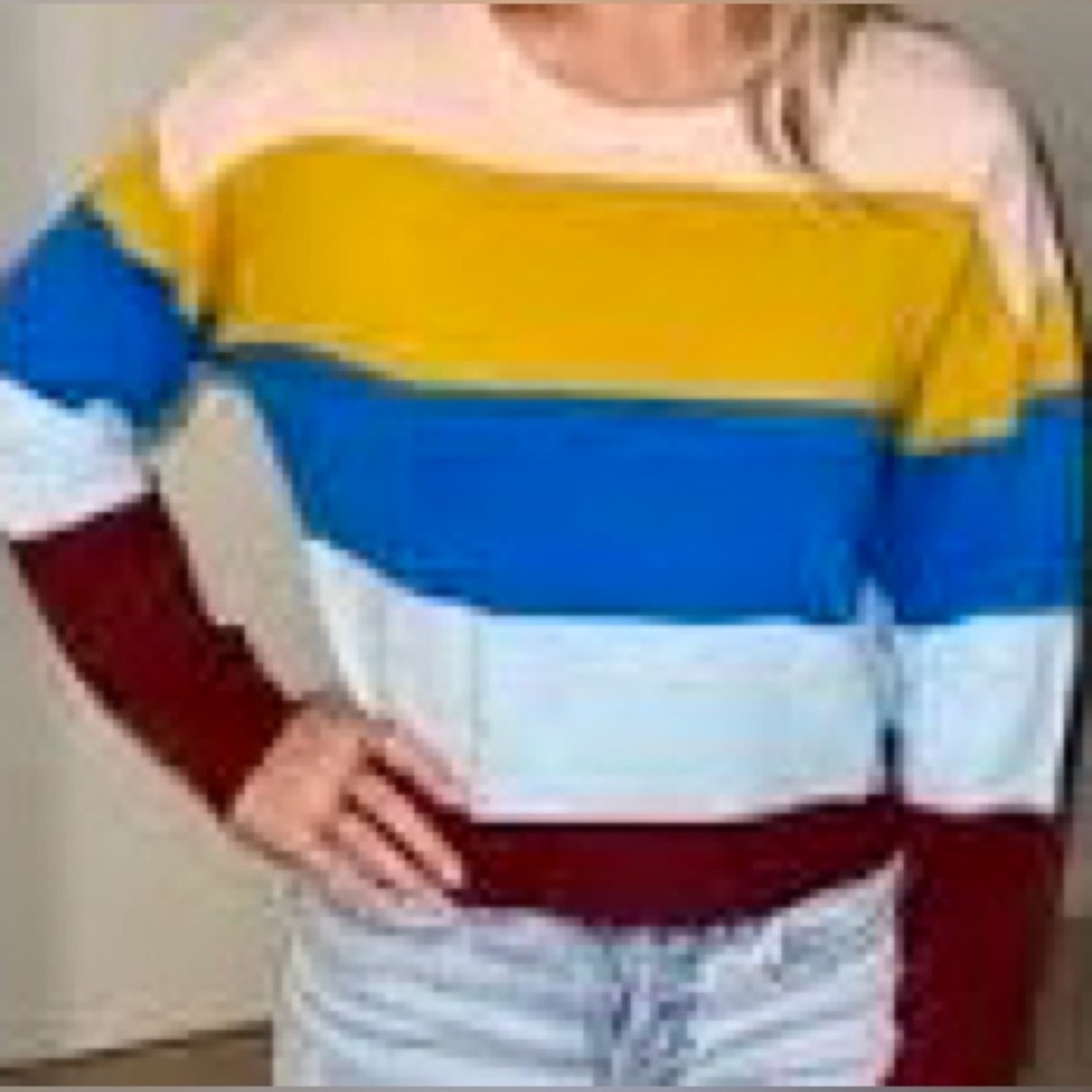 H&M Colorblock Striped Knit Sweater, sz small